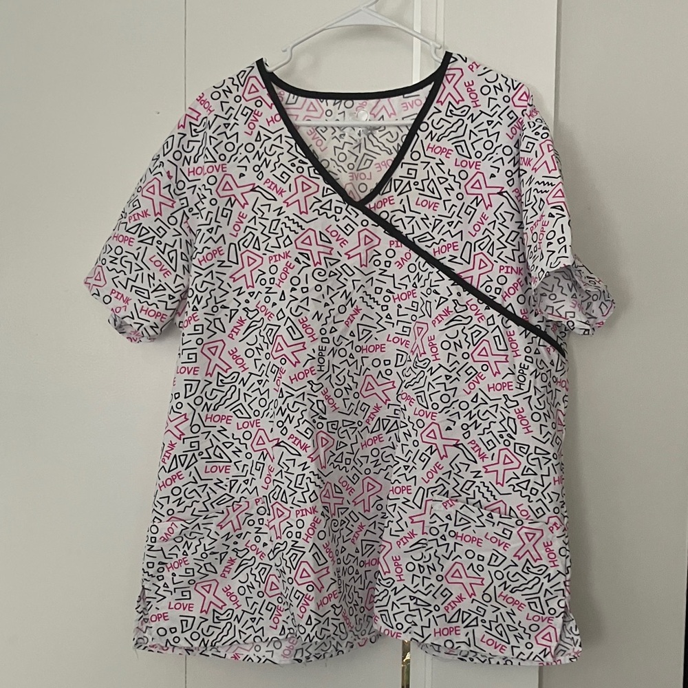 SB Scrubs Love & Hope Print Short Sleeve Top
